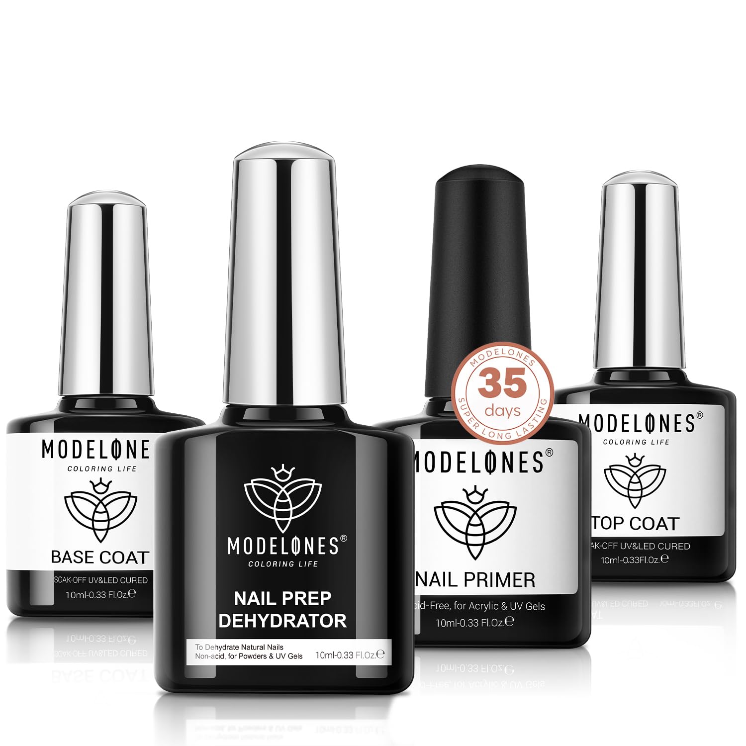 Modelones nail dehydrator 10ml cleans the surface for better adhesion.