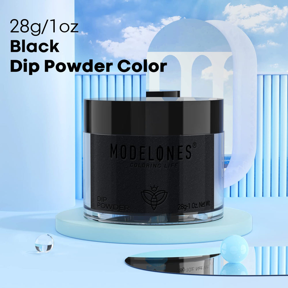 Modelones black dip powder wear test indicating chip resistance and durability