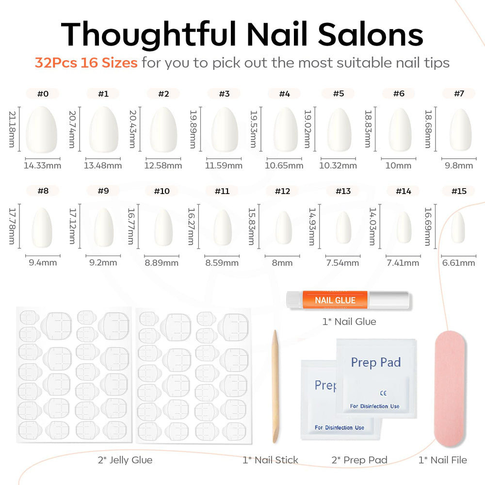 Modelones nail glue and jelly tabs provide secure, long-lasting wear.