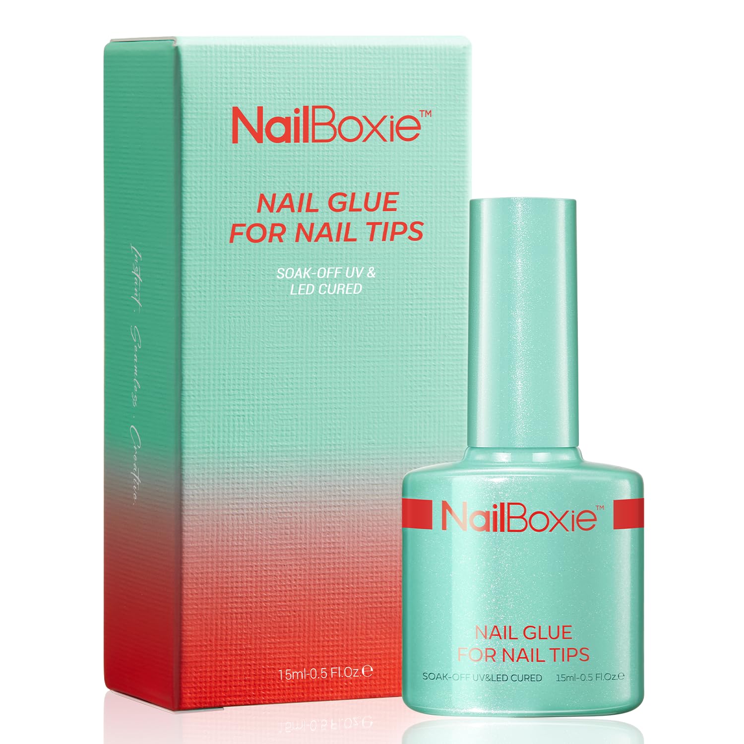 Modelones Nail Glue application demonstrates smooth, strong hold for press-on nails.