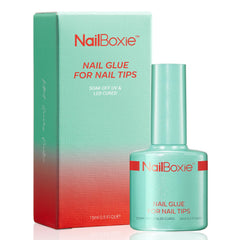 Modelones Nail Glue application demonstrates smooth, strong hold for press-on nails.
