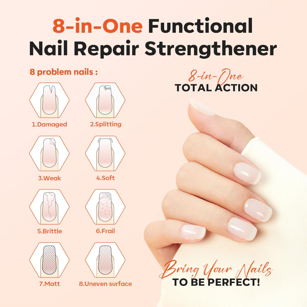 modelones nail-growth milky-white application demonstrates growth support with natural tint