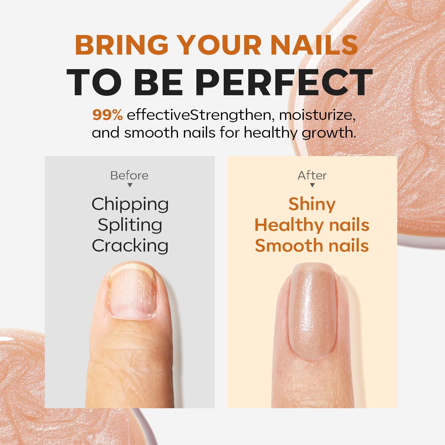 Modelones growth and strengthener provides long-lasting wear on damaged nails.