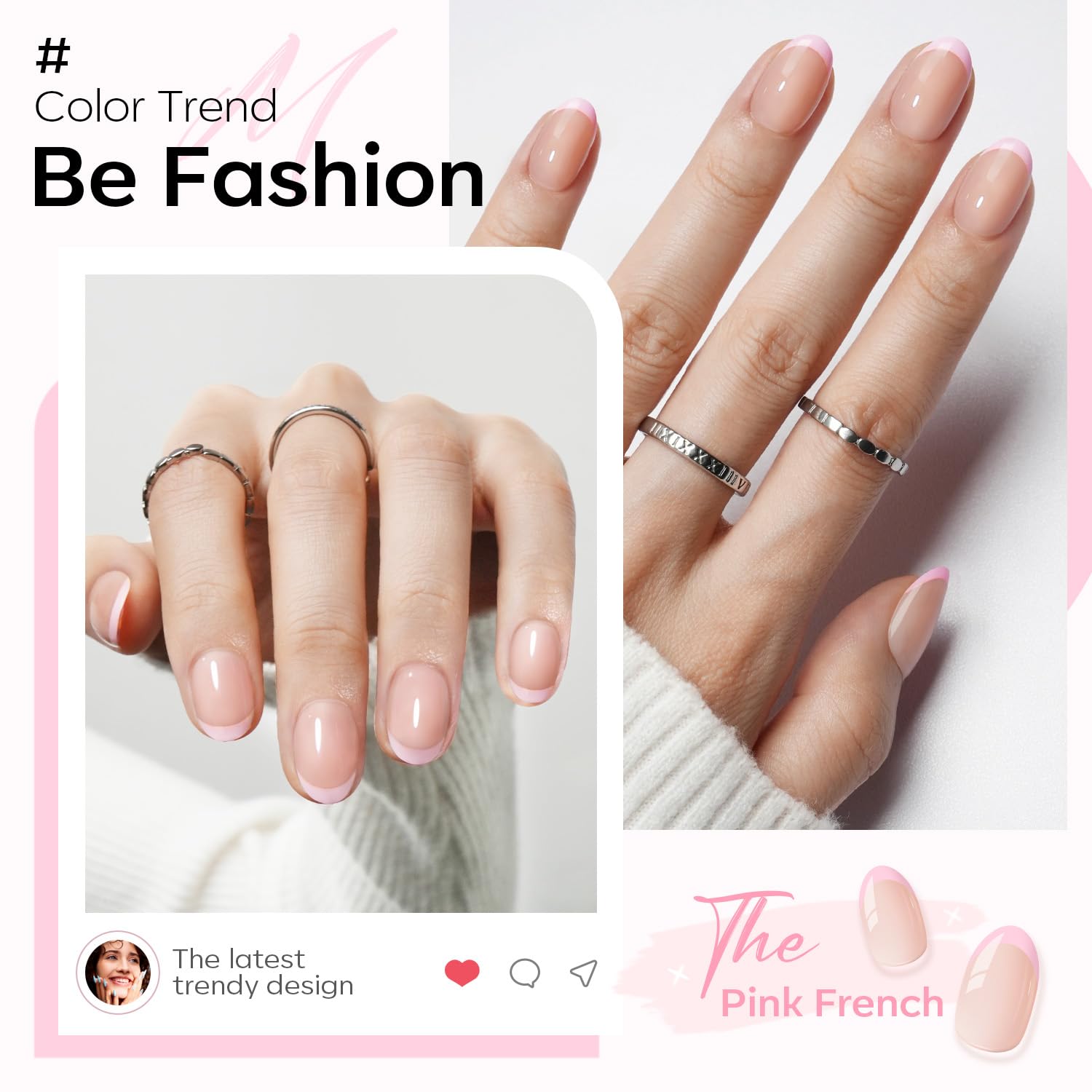 Modelones nail kit contents include glue and jelly adhesive tabs for easy DIY manicures.
