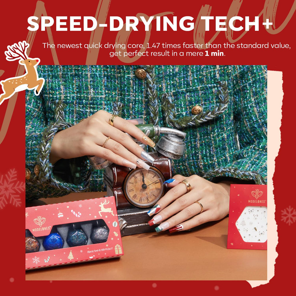 modelones gold glitter nail polish shade adds holiday sparkle