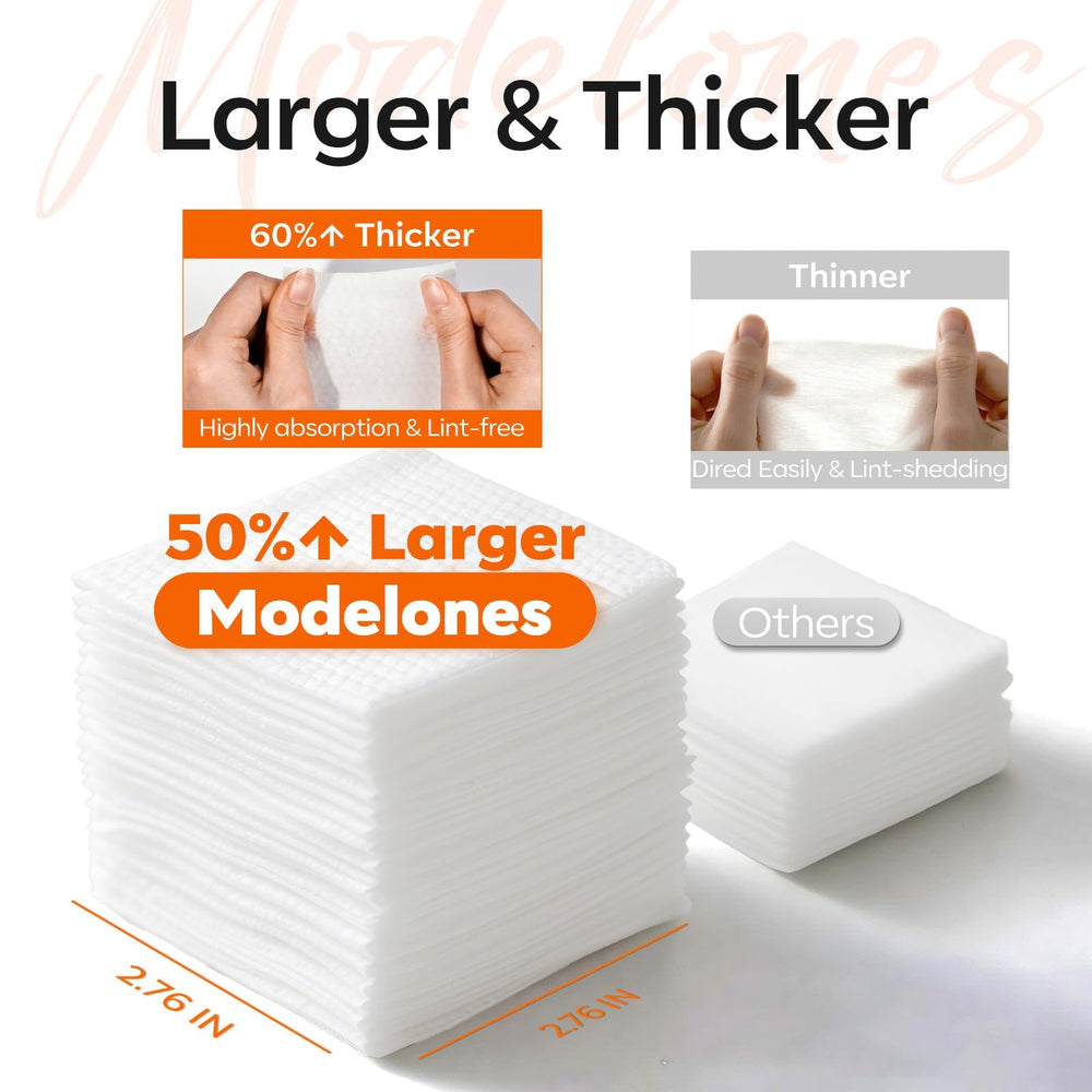 Modelones glycerin-enriched wipes moisturize nails during removal.