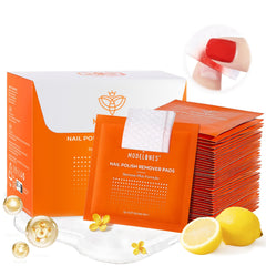 Modelones nail polish remover pads, individually wrapped for convenient travel and quick polish removal.