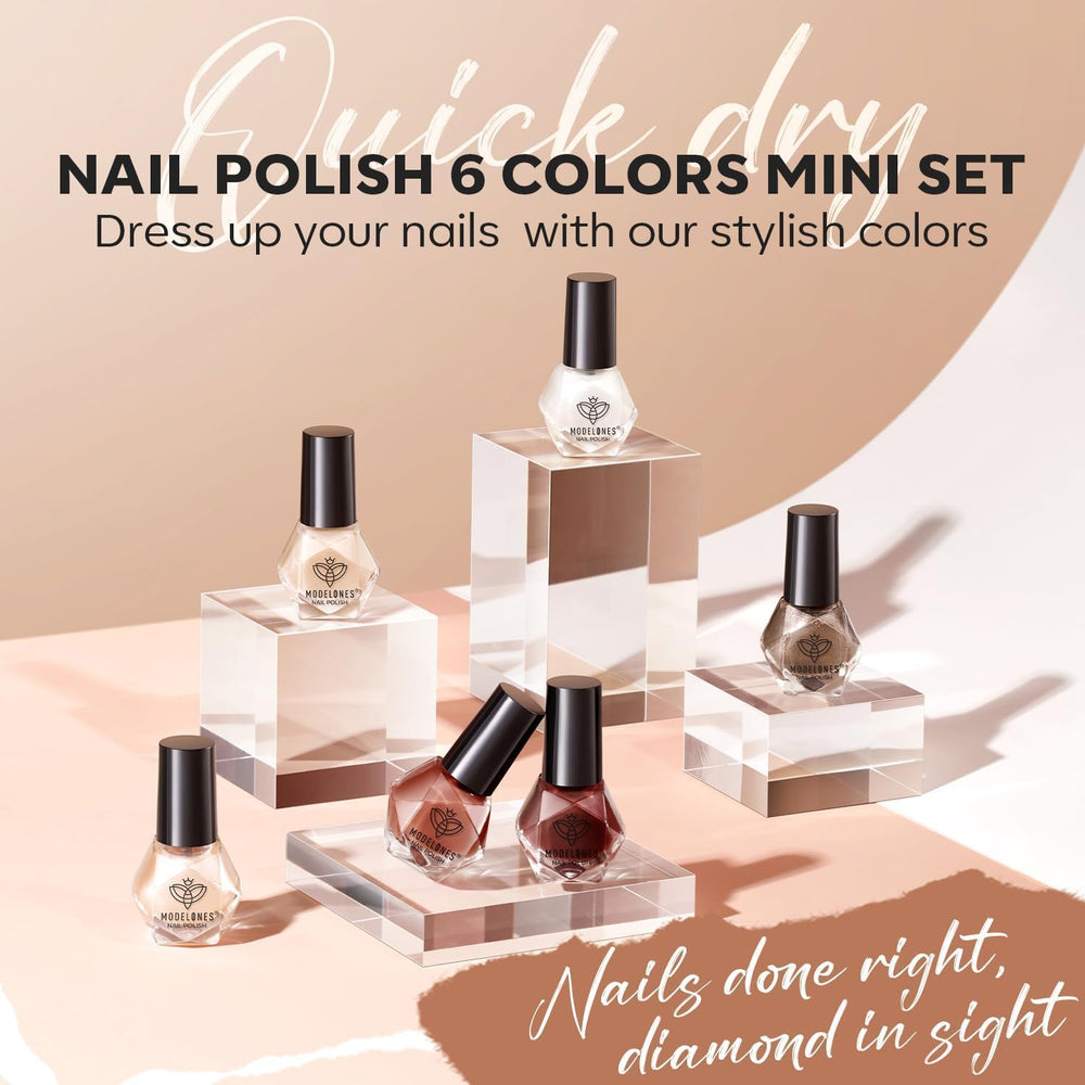 Modelones fast-dry action highlights ninety-second per-coat drying time.