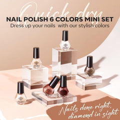Modelones fast-dry action highlights ninety-second per-coat drying time.