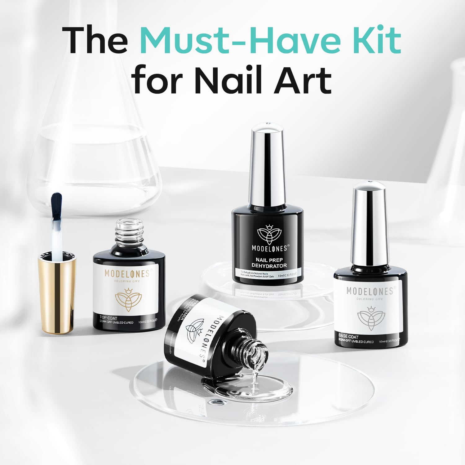 Modelones nail primer 10ml improves grip for lasting gel nails.