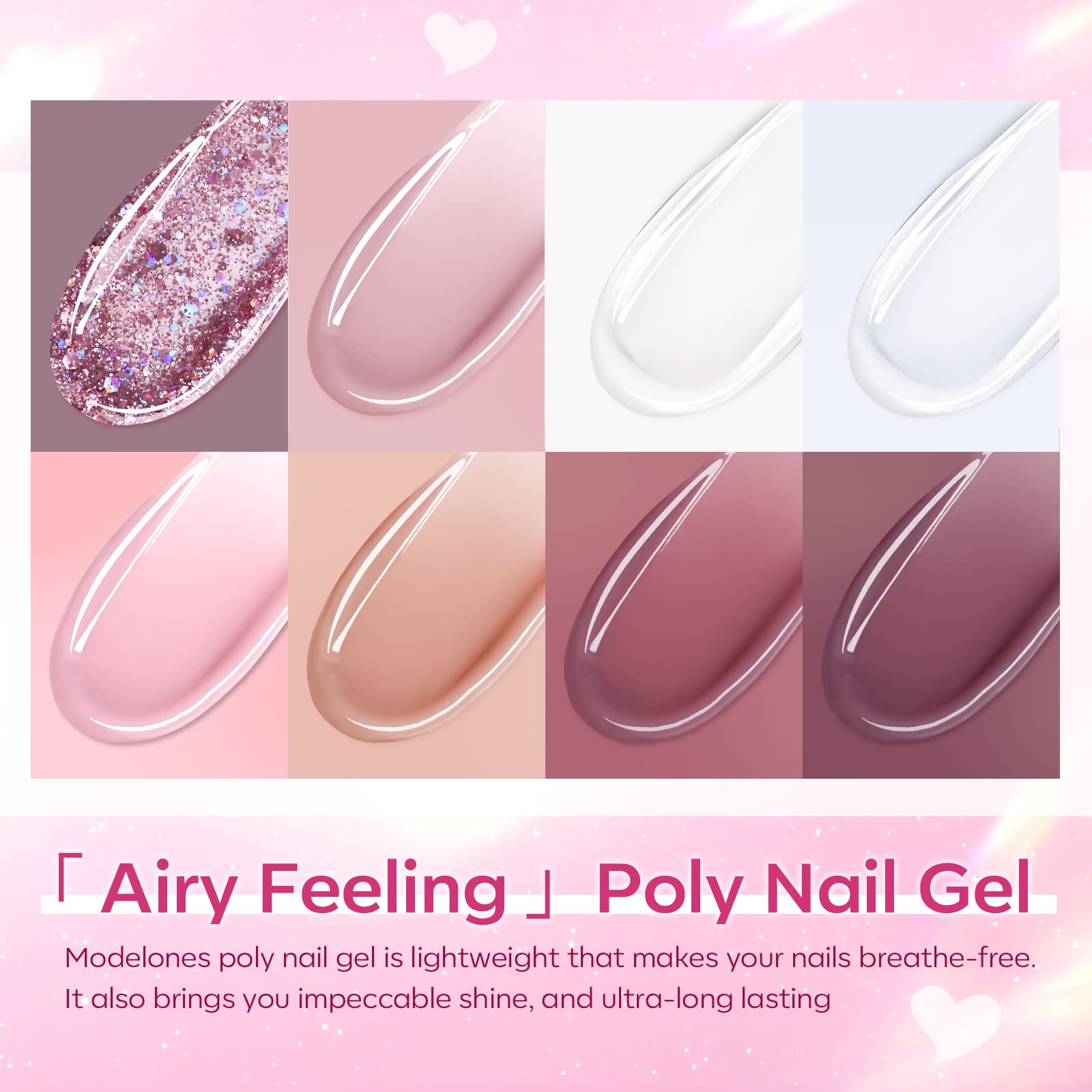 Modelones nail primer supports better adhesion and smoother gel application.