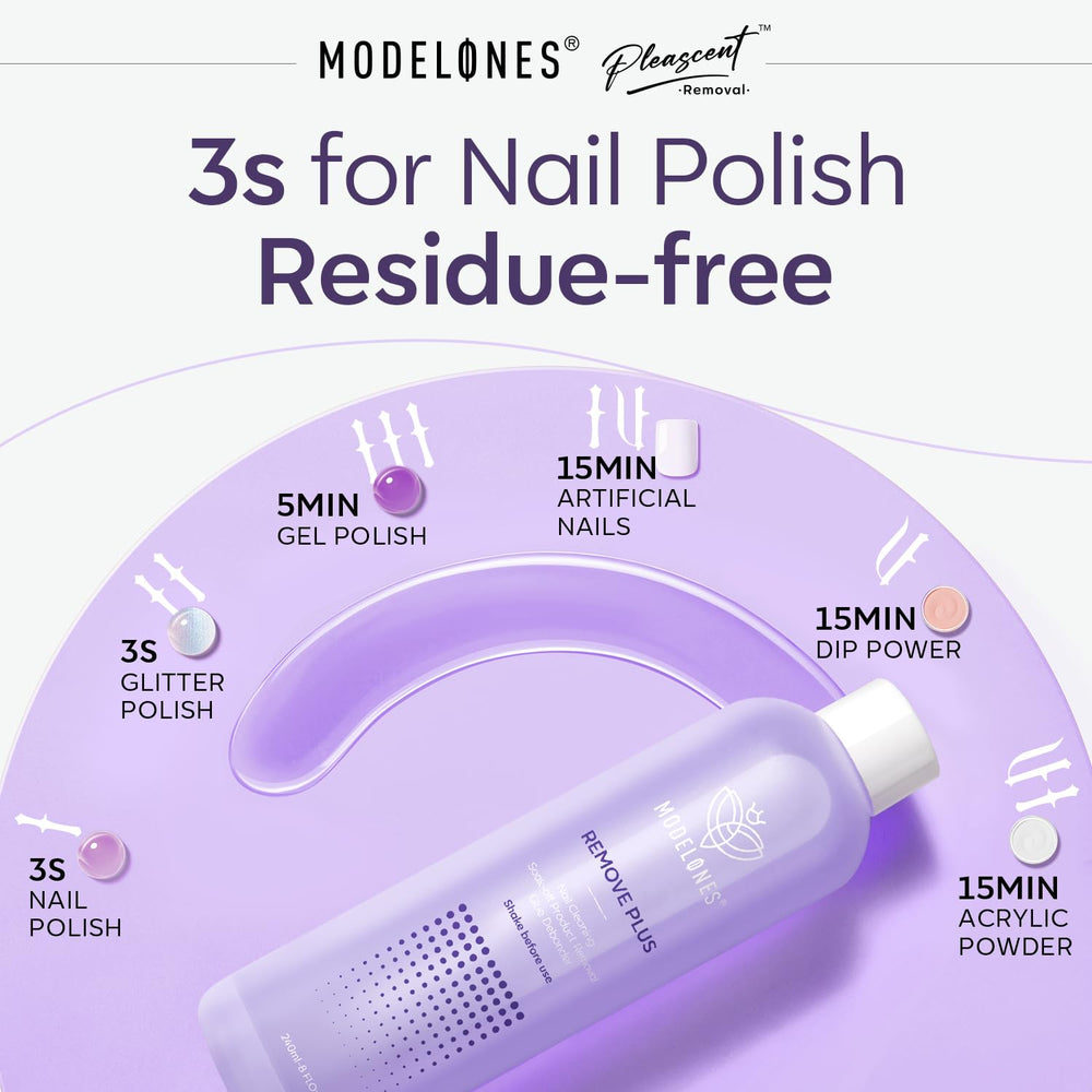Modelones remover on cotton pad for smooth, easy application.
