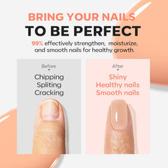 Modelones Nail Strengthener application step, smooth glossy finish.