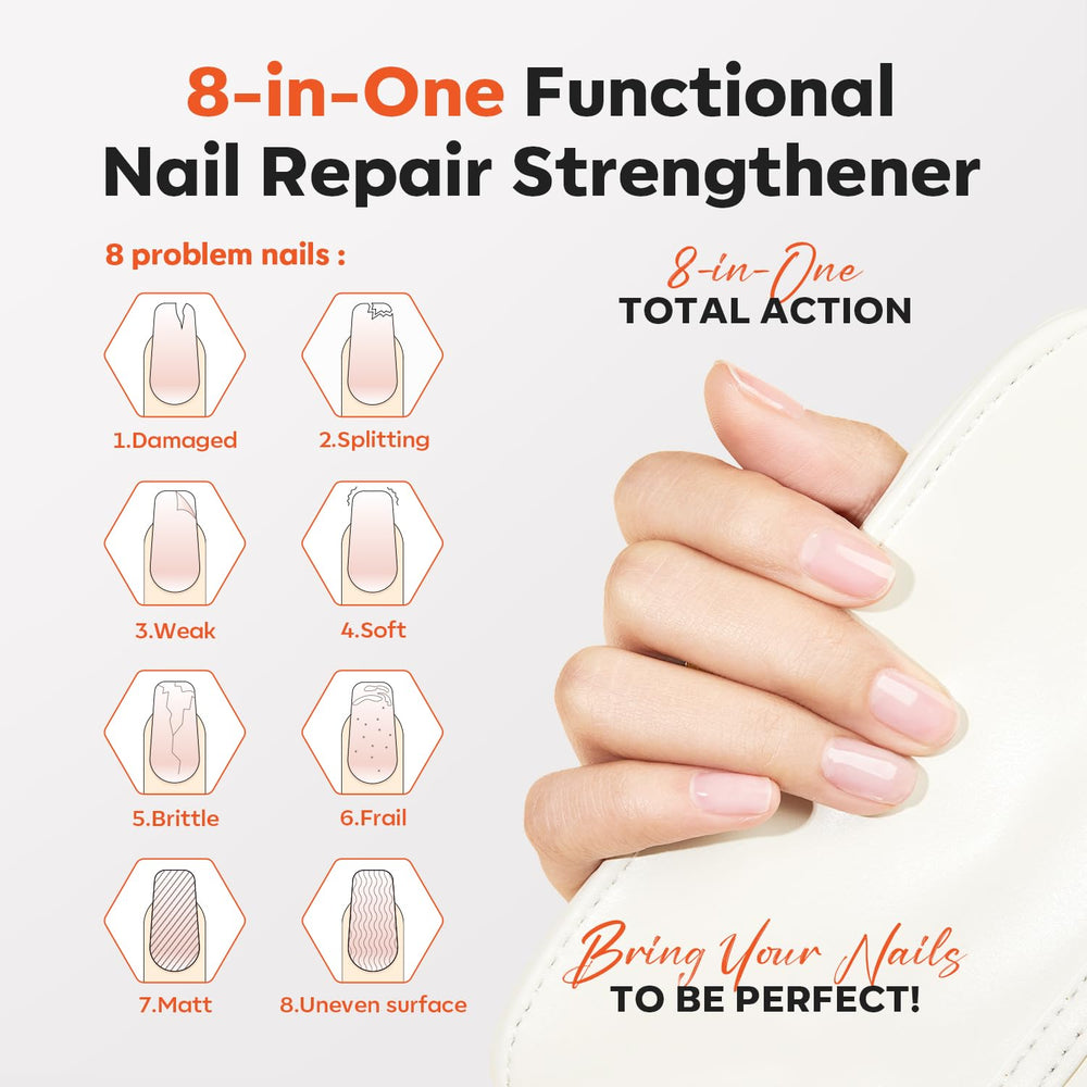 modelones brush application close-up shows smooth, even coat for damaged nails.