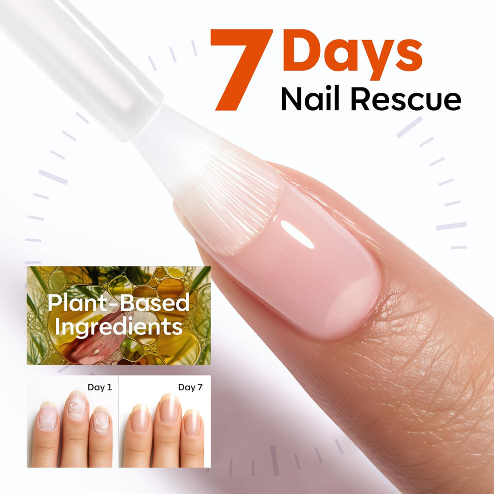 Modelones nail strengthener brush applying an even coat on nails.