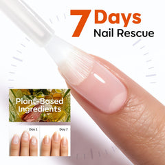 Modelones nail strengthener brush applying an even coat on nails.
