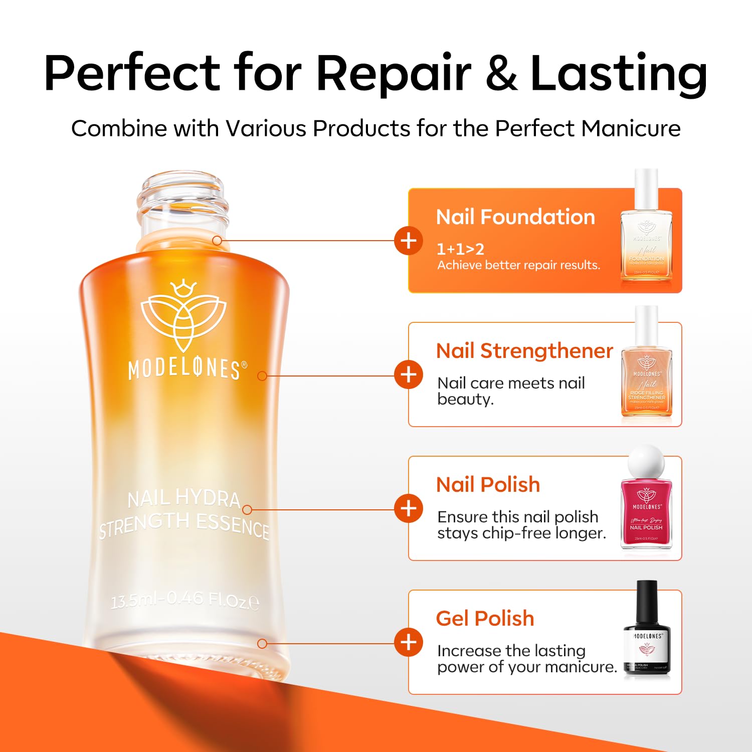 Modelones bottle cap and label highlight premium packaging.