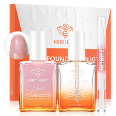 Modelones nail-strengthener with clear top coat for durable shine and protection