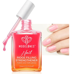 modelones nail-strengthener bottle with sheer pink finish provides natural tint and protection