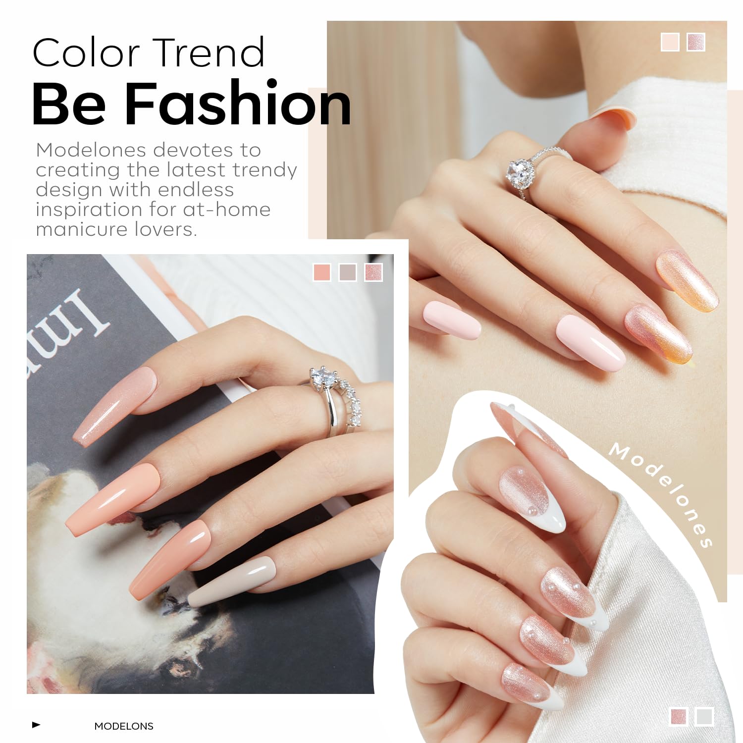 Modelones neutral nude gel polish brush for smooth, even application
