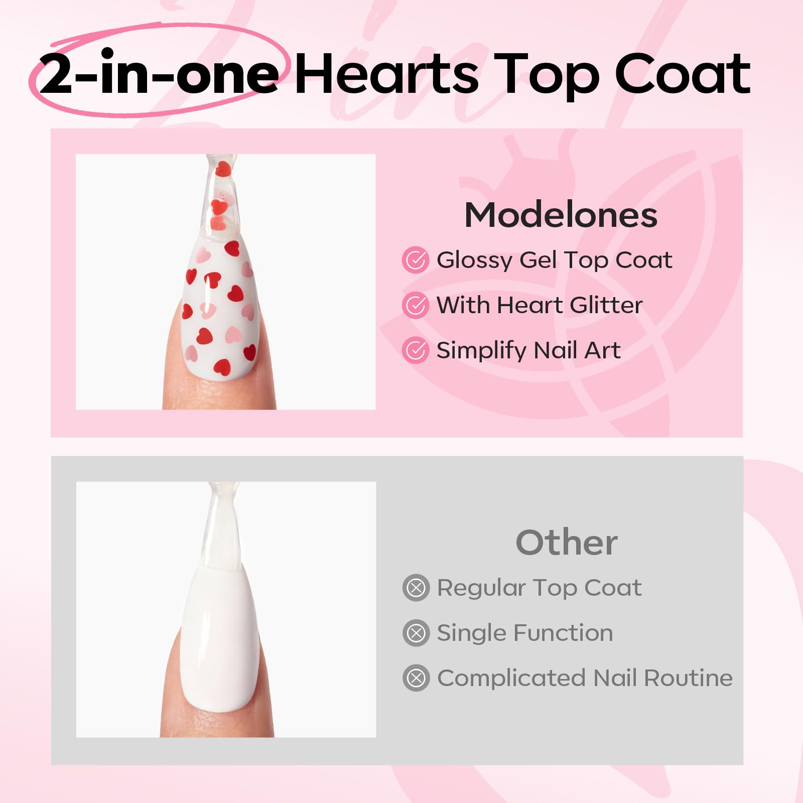 No-wipe clear gel top coat by Modelones for effortless shine