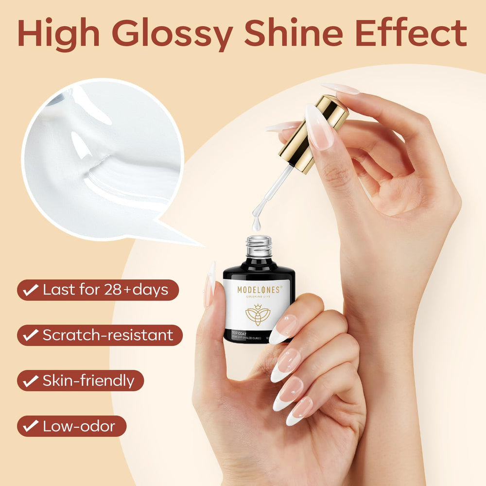 modelones no-wipe top coat for a glassy shine