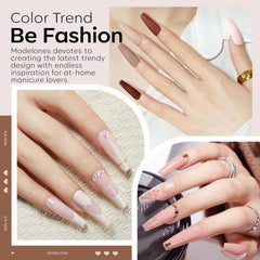 Modelones nude acrylic powder bottles close-up highlighting compact jars for at-home nail art.