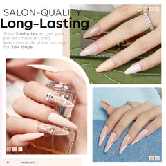 Modelones gel polish bottles featuring center-clear design for precise application