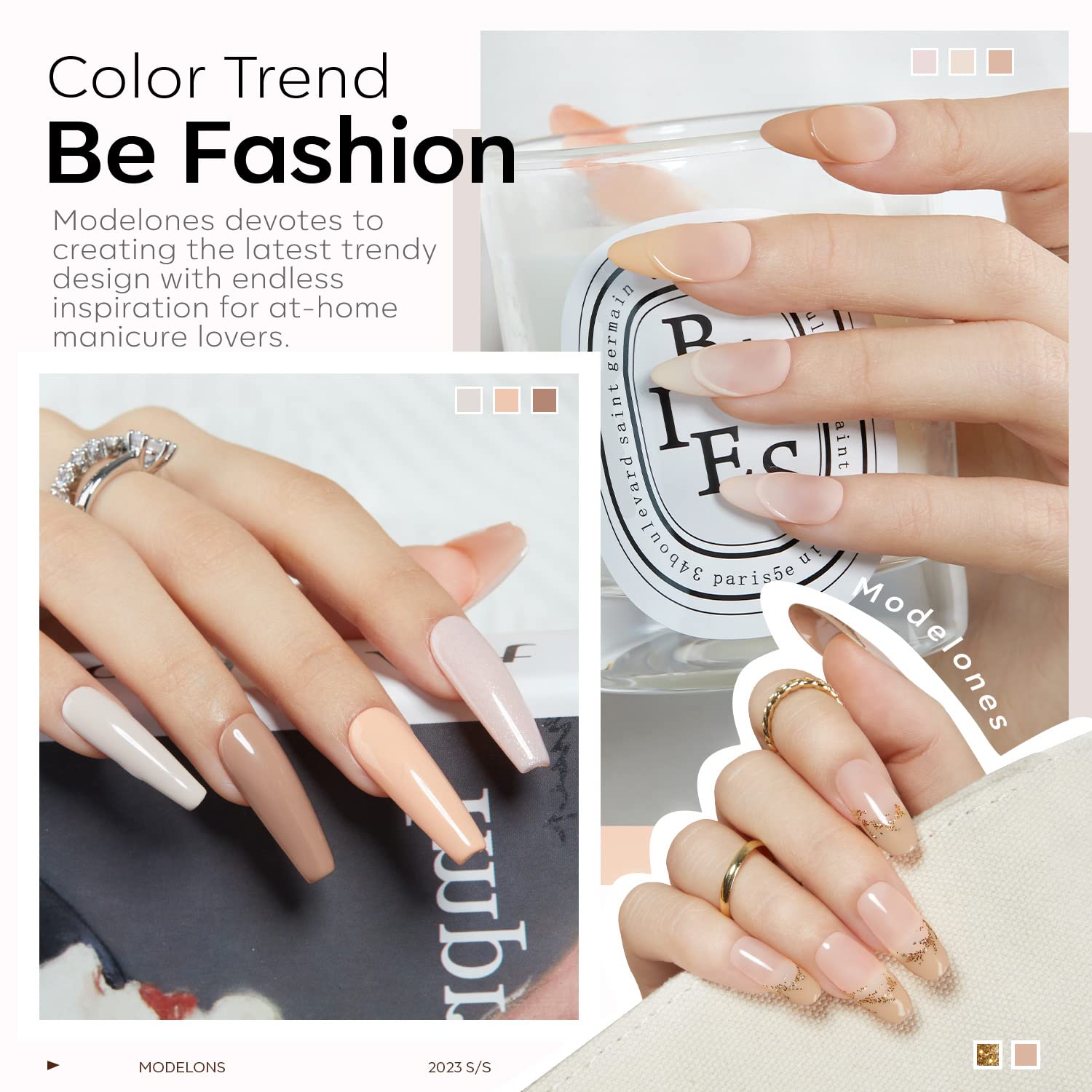 Six versatile nude shades ideal for all seasons and chic manicures