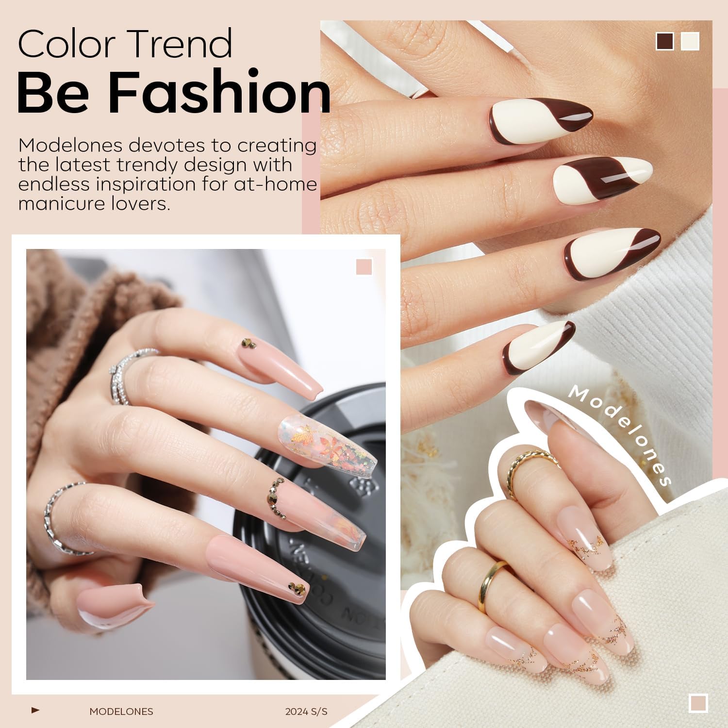 Modelones Nude Gel Polish bottle close-up with smooth, bubble-free finish