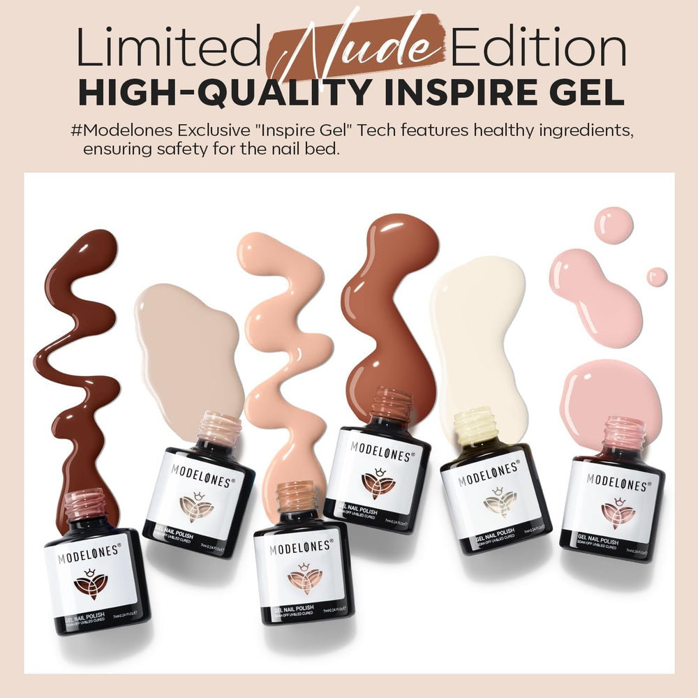 Modelones Nude Gel Color Window shows shade options for easy selection