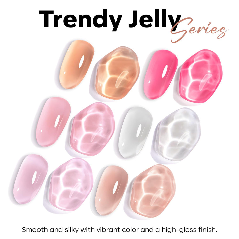 Modelones jelly pink swatch on skin demonstrates sheer, versatile shade.