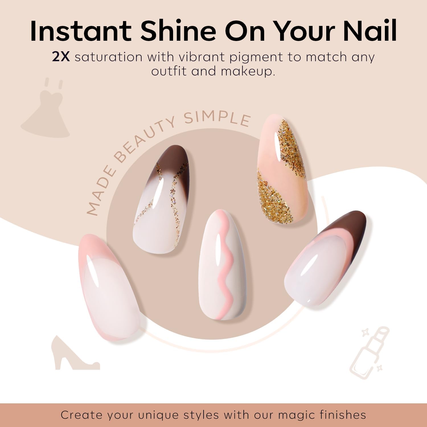 Low-odor, skin-friendly formula for at-home salon-quality nails