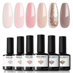 Modelones Nude Gel Polish Set packaging display for easy shopping at a glance