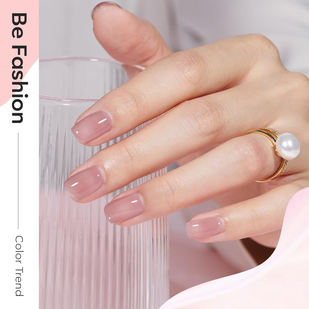 Modelones nude jelly nail polish pink shade for soft elegance