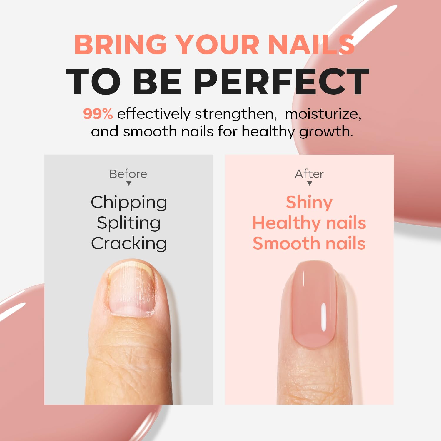 Modelones nude polish on nails shows natural tint.