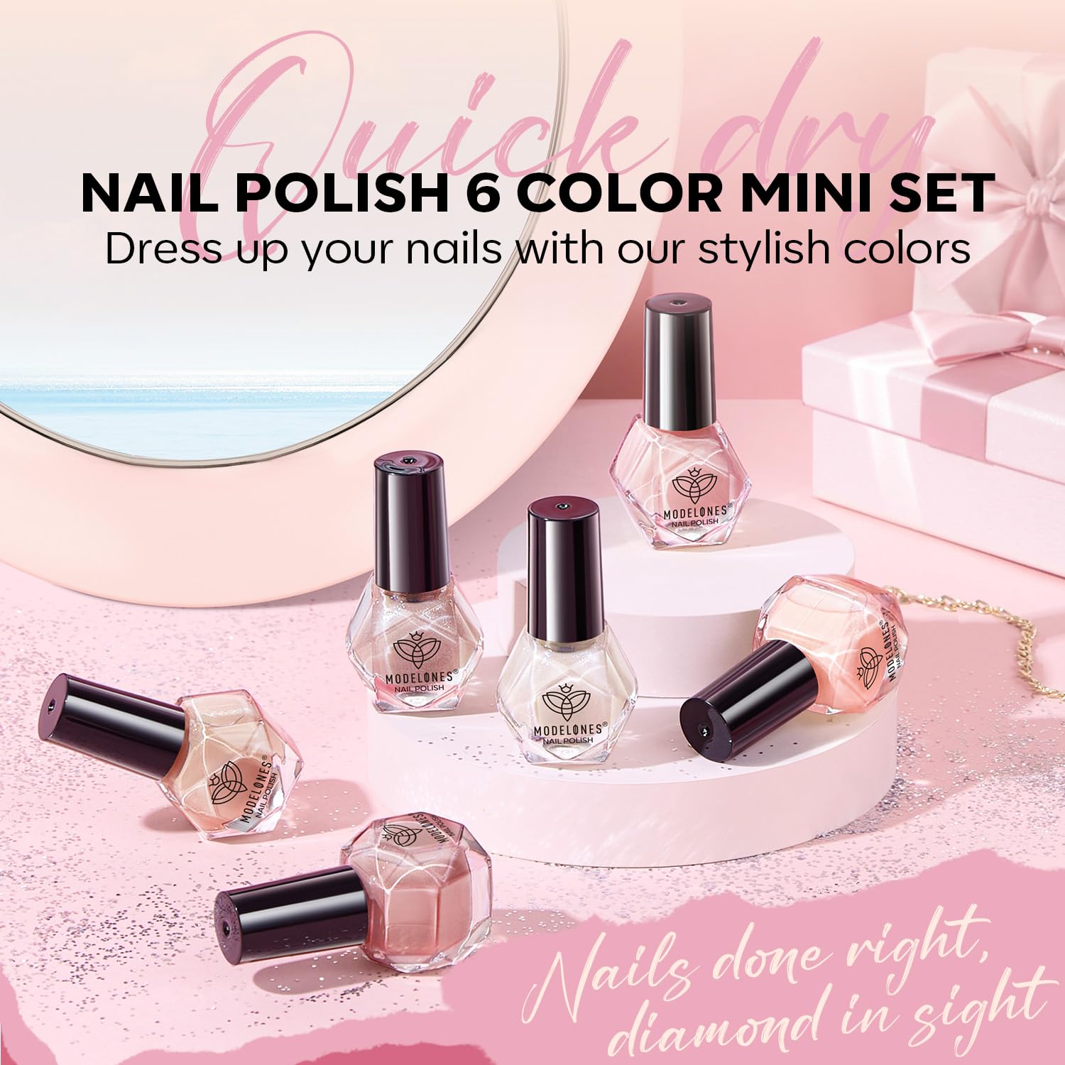 Modelones Nude Nail Polish Set home manicure essentials for on-the-go care