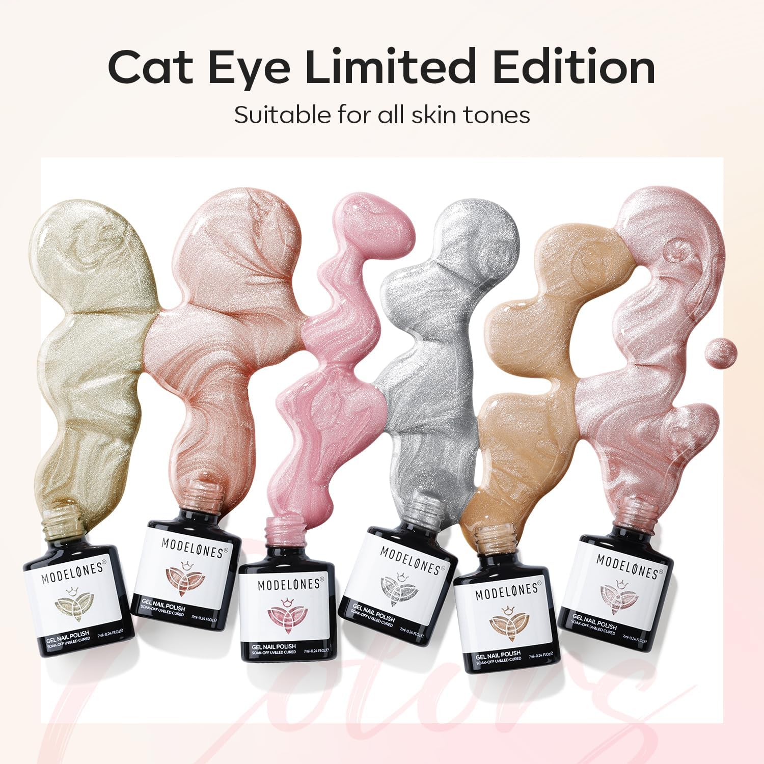 Modelones nude pink gel polish close-up shows chic everyday manicure possibilities.