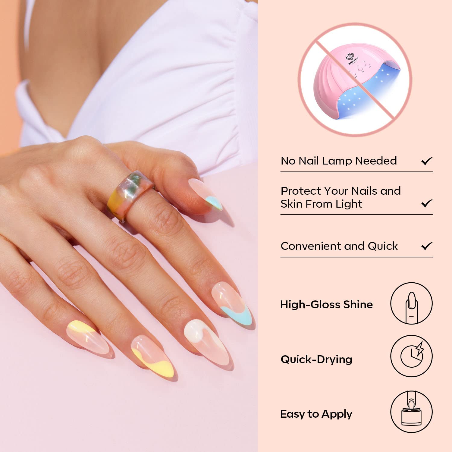 Modelones odor-free formula for comfortable at-home manicures.