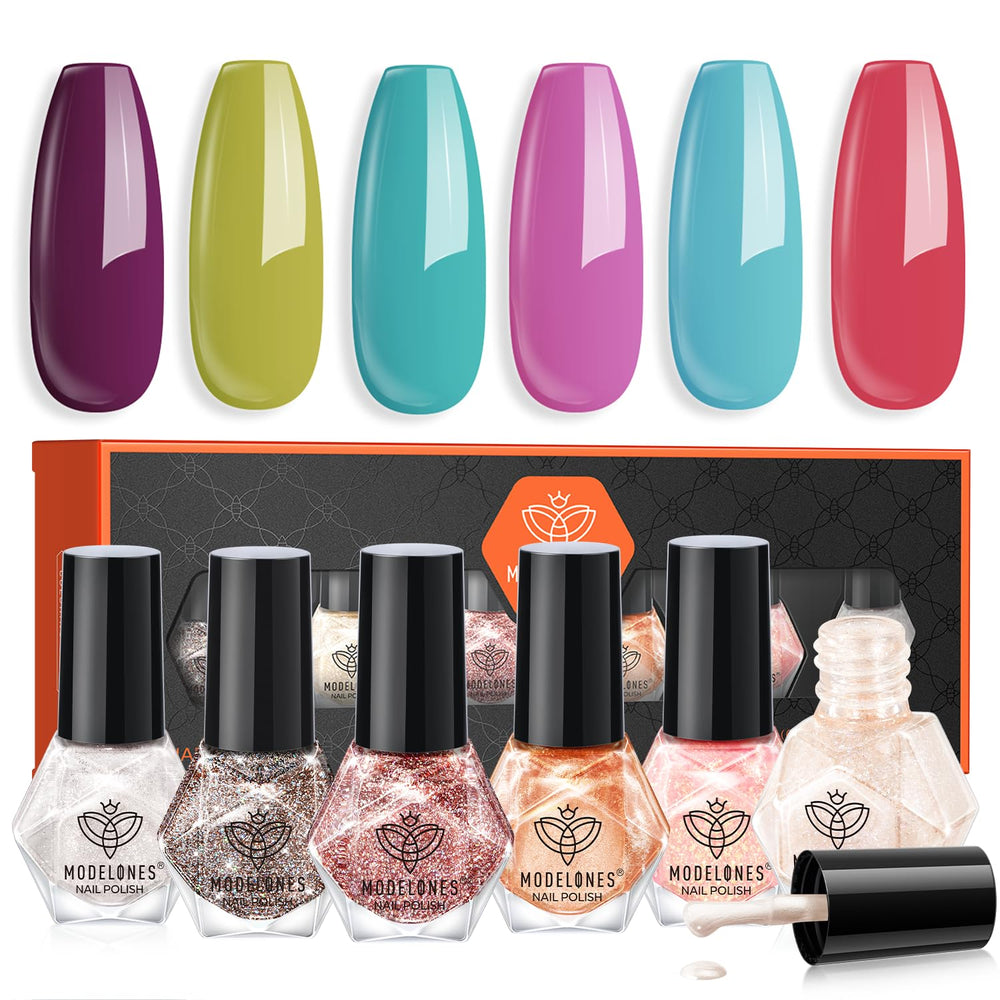 Modelones Partyreal ABA5510 shimmer pink nail polish for romantic at home color
