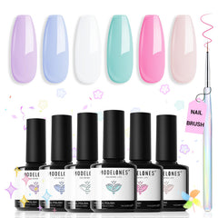 Modelones soft pink gel polish for delicate nails with lasting shine.