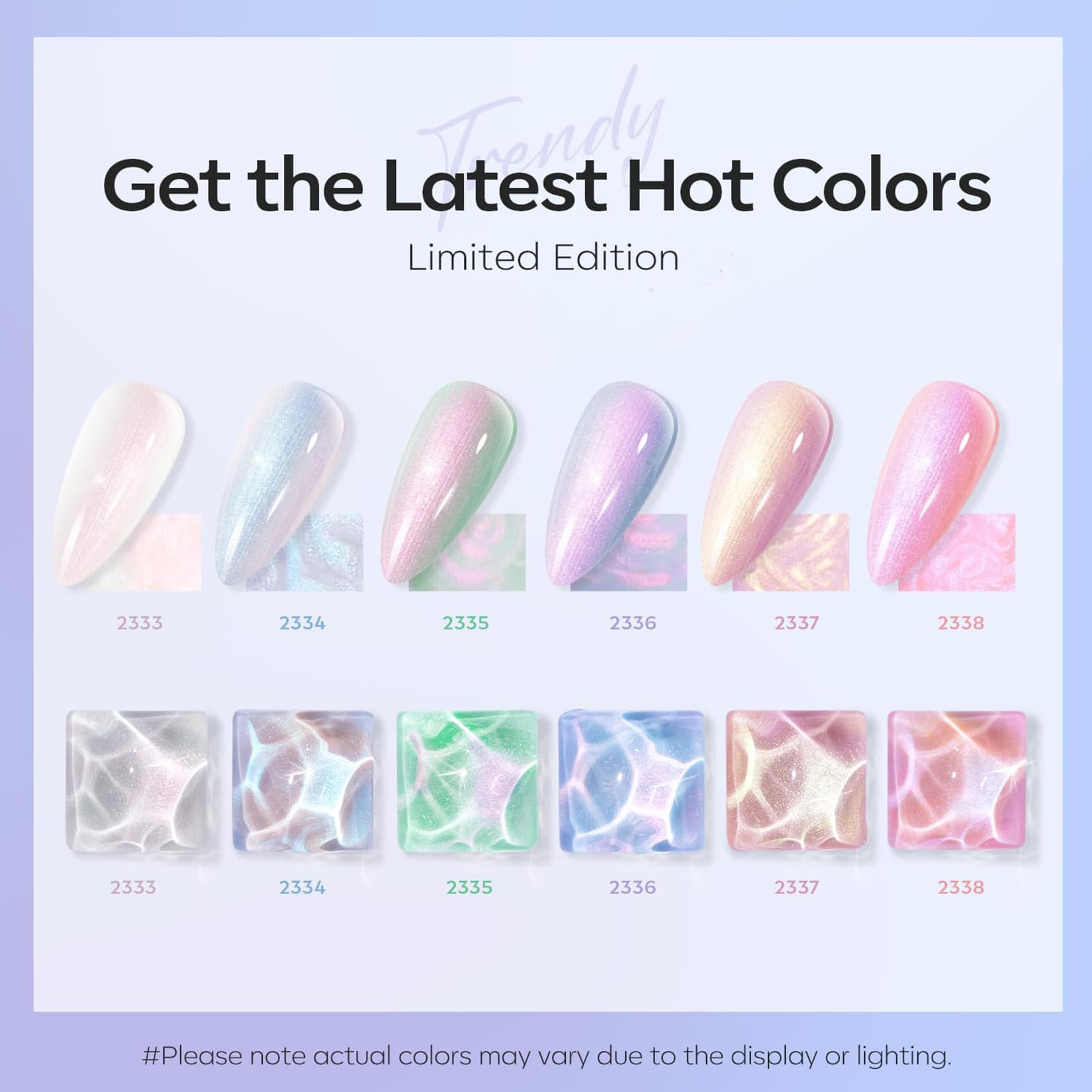 Modelones Pearl Gel Nail Polish bottles close-up with vibrant 7ml shades.