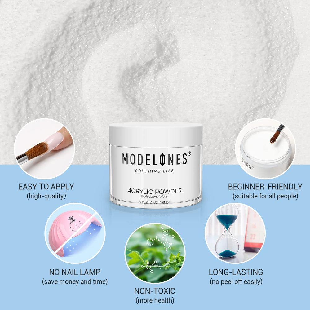Modelones ultra-fine pigment powder detail for vibrant nails
