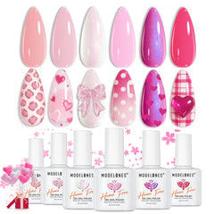 Modelones Pink Gel Nail Polish Baby Nude Pink bottle display showing rich color and depth