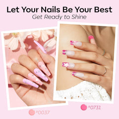 Modelones Hot Pink gel polish on nails for a bold, statement color