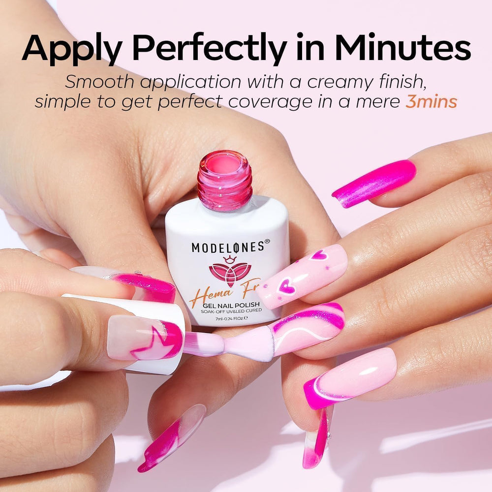 Modelones Neon Pink gel polish swatch for high-energy color pop