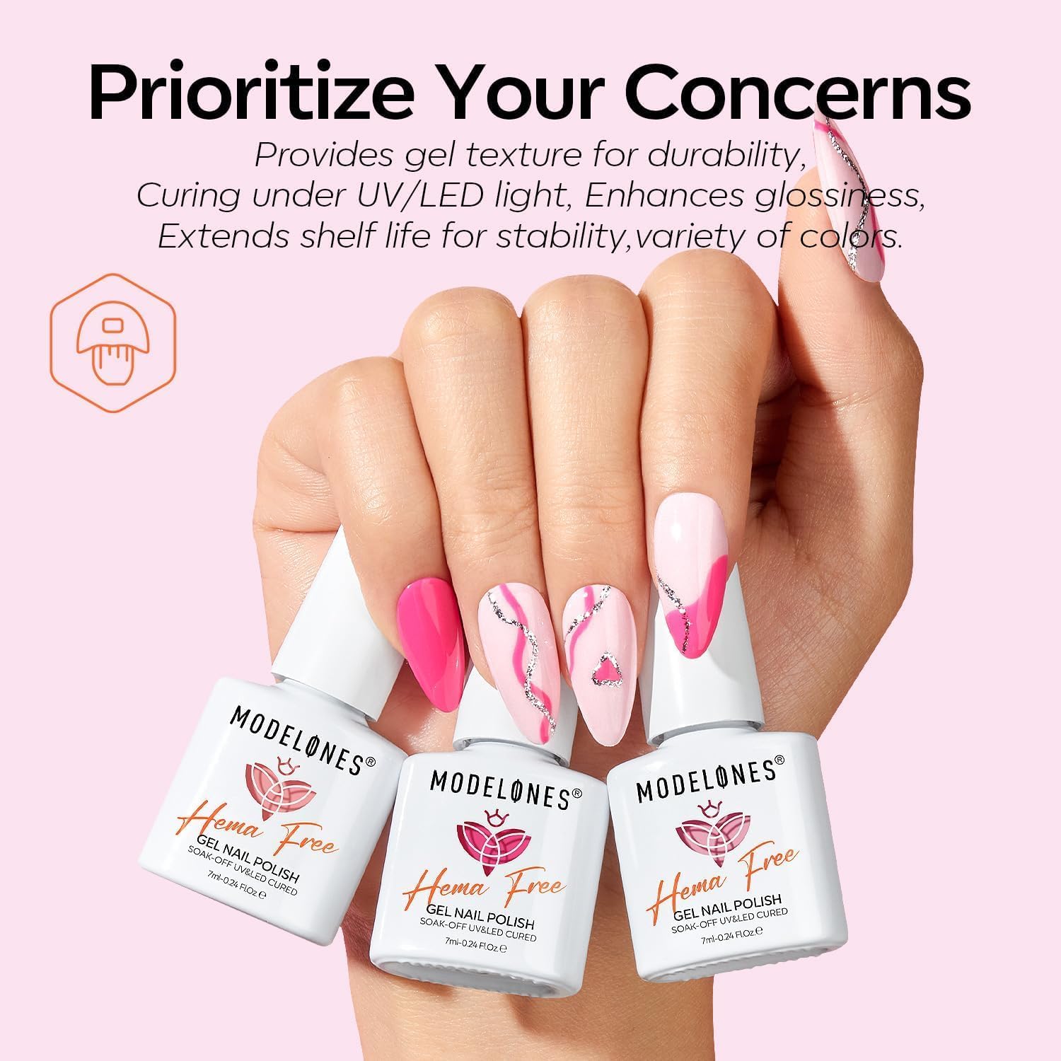 Modelones White Bare Crystal gel polish bottle for chic translucent nails