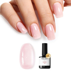 Modelones pink gel nail polish bottle with bright finish, long-wearing color.