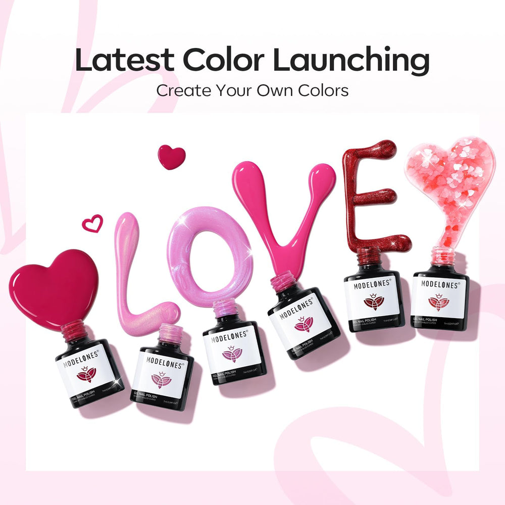 modelones Pitaya hot pink gel polish for vibrant Valentine-inspired nails