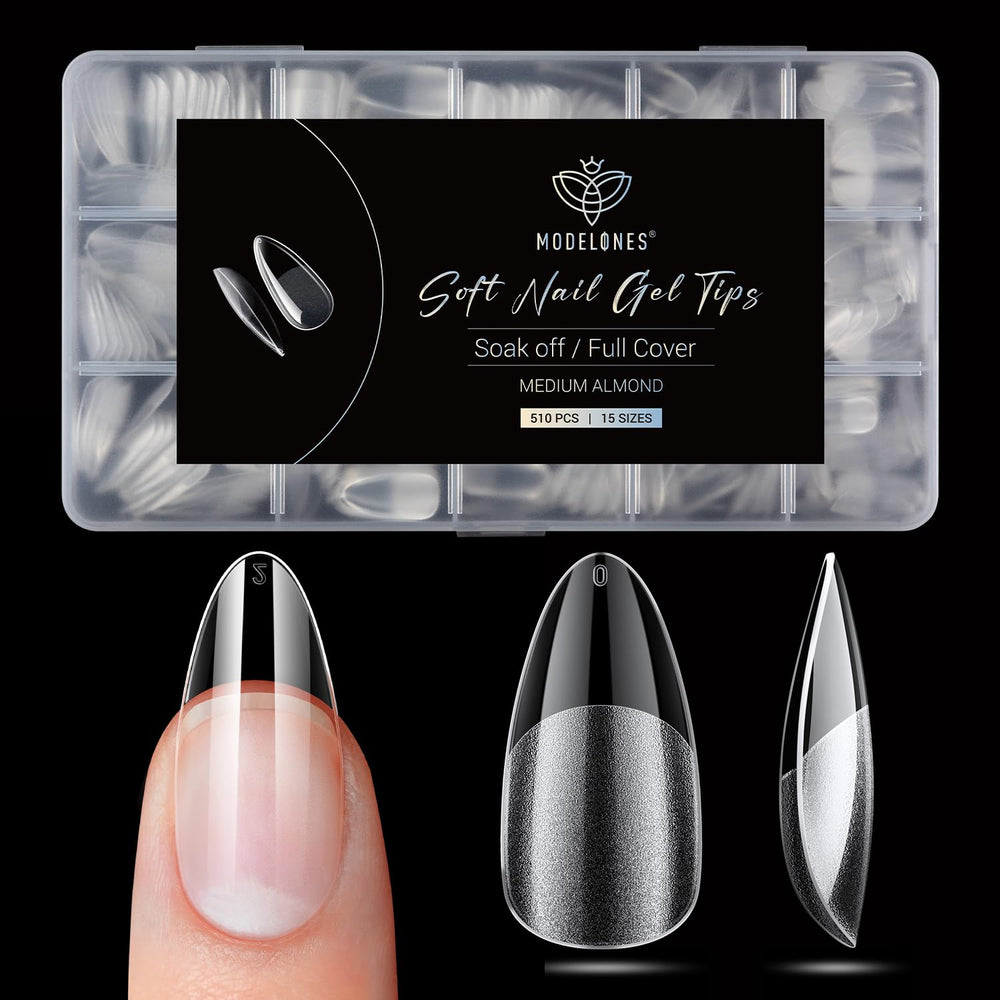 Modelones pointed almond nail tips 510-piece set for easy DIY extensions